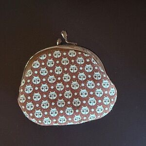 Simply adorable! Brown & Teal Patterned Coin Purse